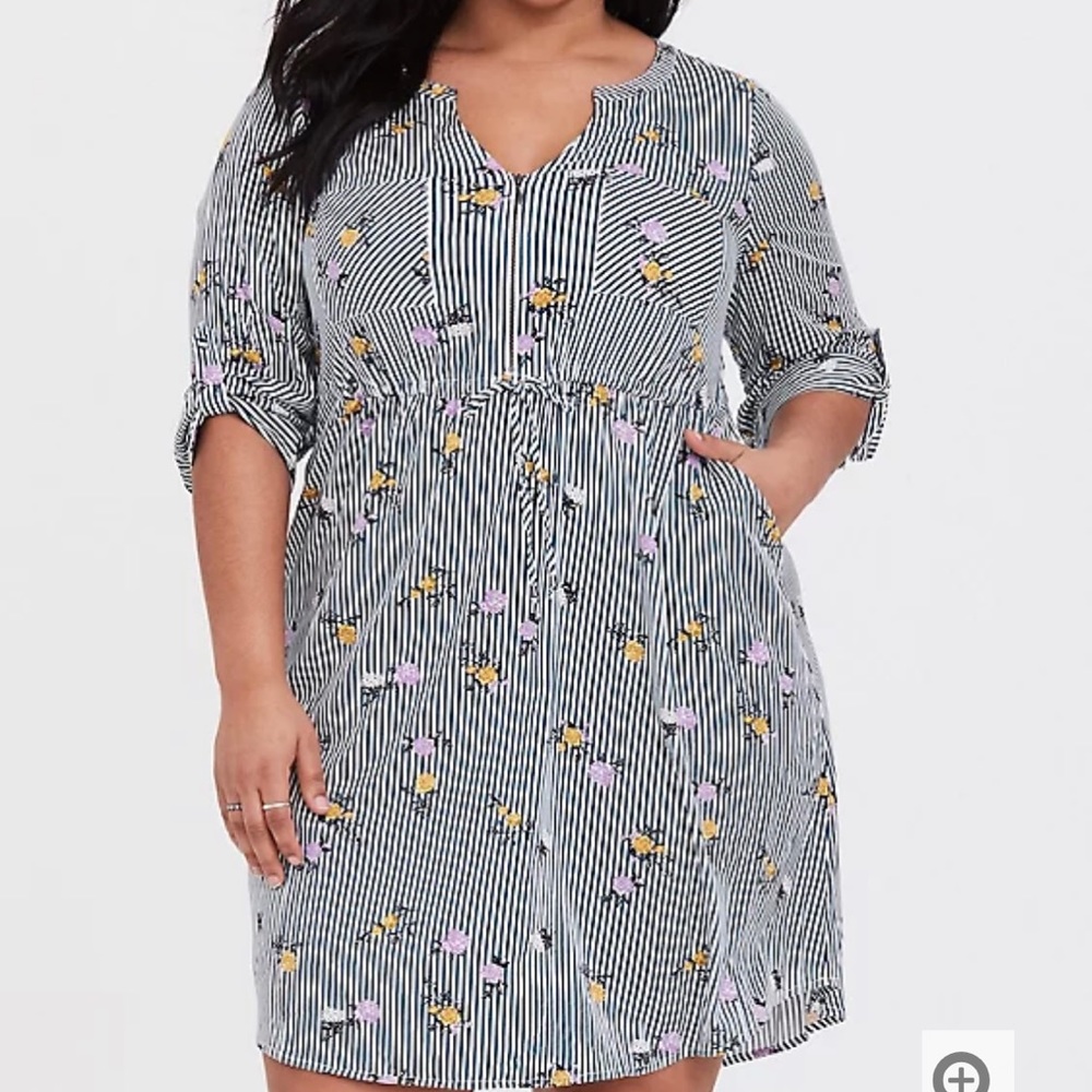 TORRID Stripped and floral challis dress